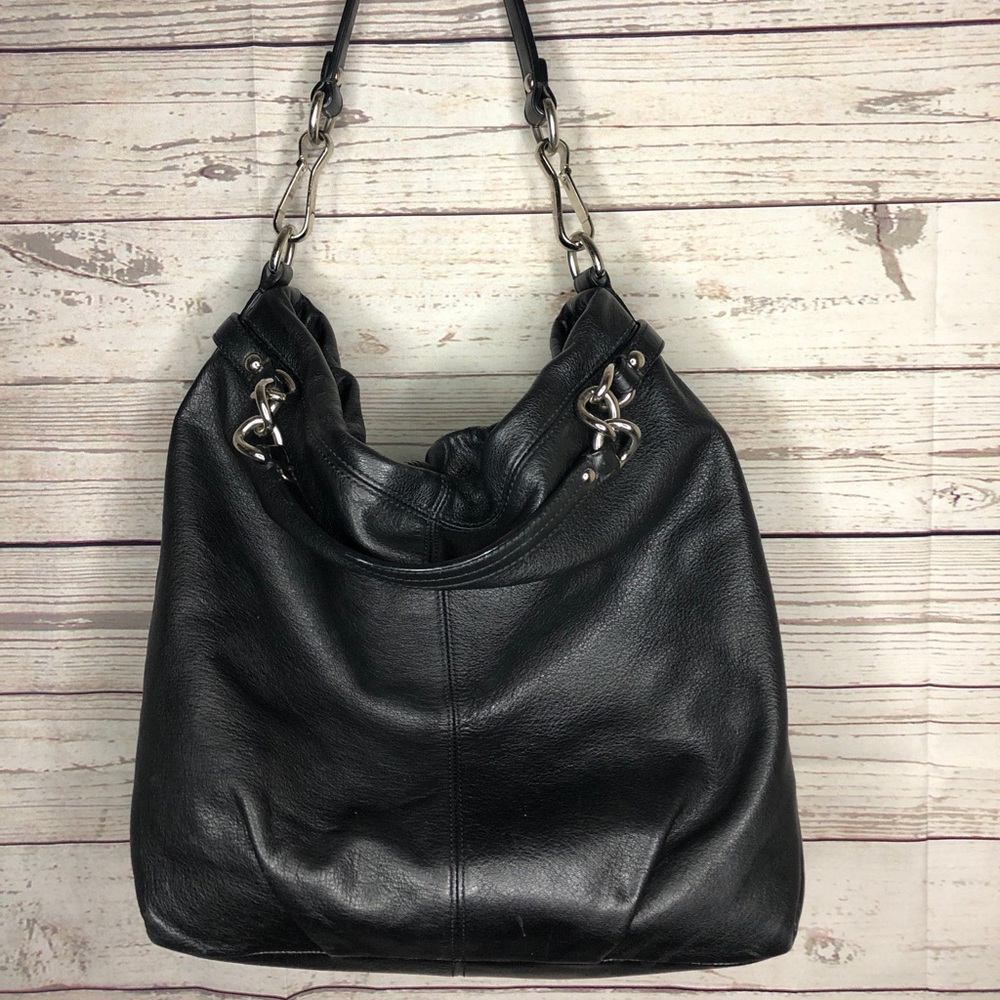 Black leather Coach bag purse